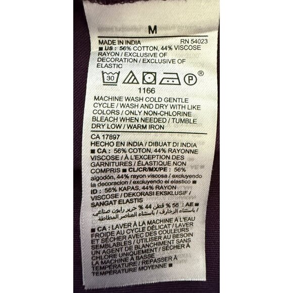 Old Navy Womens Purple Long Sleeve Tiered Mini Smocked Swing Dress M NWT - Picture 6 of 6